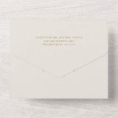 Invitation Tout En Un Ivory Line Art Floral Mariage élégant (Verso)