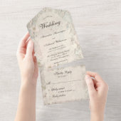 Invitation Tout En Un Ivory Mariage Lace (Déchirure)