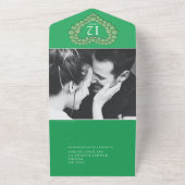 Invitation Tout En Un Jade verte mariage anniversaire 12ème ou 35ème fêt (Dehors)