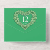 Invitation Tout En Un Jade verte mariage anniversaire 12ème ou 35ème fêt (Verso)