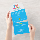 Invitation Tout En Un J'aime l'école Retour à l'école Dessin animé Remis (Déchirure)