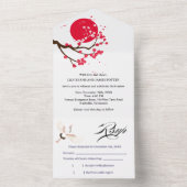 Invitation Tout En Un Japanese Cherry Blossom Wedding  (À l'intérieur)