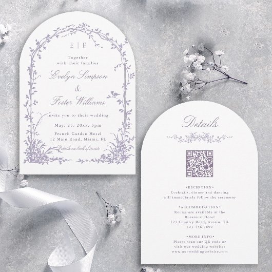 Invitation Tout en Un Jardin Botanique de Lavande Arche de Ma