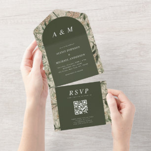 Invitation Tout En Un Jardin botanique floral de la nature vintage Arche