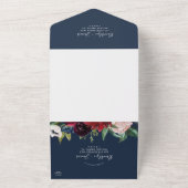 Invitation Tout En Un Jardin d'automne | Mariage bleu marine (Dehors)