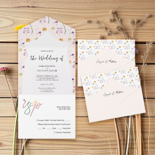 Invitation Tout En Un Jardin de Fées Country Blush