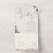 Invitation Tout En Un Jardin de Fleurs Sauvages | Mariage Beige de Scell (À l'intérieur)