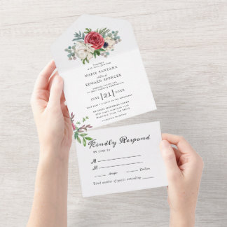Invitation Tout En Un Jardin d'été Aquarelle Mariage floral
