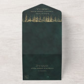 Invitation Tout En Un Jardin enchanté Emerald Gold Fairytale Mariage (Dehors)