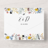 Invitation Tout En Un Jardin Floral Code QR Cœurs Script Mariage (Verso)