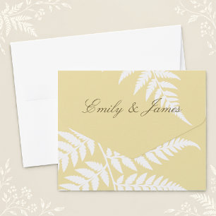 Invitation Tout En Un Jaune Beurre Blanc Fern Élégant Mariage