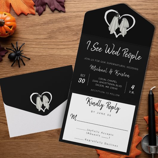 Invitation Tout En Un Je Vois Les Gens De Mer Ghost Mariage Halloween Go