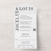 Invitation Tout En Un Jocelyn Mariage moderne noir et blanc (À l'intérieur)