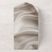 Invitation Tout En Un Joli Champagne Gold Romantique Faux Satin Mariage (Dehors)