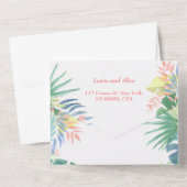 Invitation Tout En Un Joli Conte de Fées Pour Deux Fleur Tropicale de Fl (Verso)