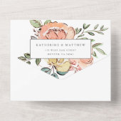 Invitation Tout En Un Joli Mariage d'aquarelle de printemps (Verso)