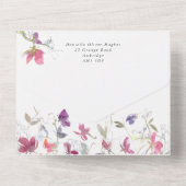 Invitation Tout En Un Joli Mariage de pois doux violet et rose (Verso)