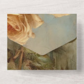 Invitation Tout En Un Joli Romantique Pêcher Rose Floral Mariage (Verso)