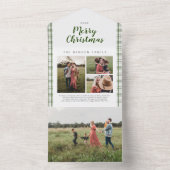 Invitation Tout En Un Jour de Noël vert 4 photo (À l'intérieur)