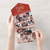 Invitation Tout En Un Joy Wreath Multi Photo Holiday Card (Déchirure)