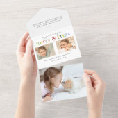 Invitation Tout En Un Joyeux coloré moderne et typographie brillante 2 p (Déchirure)