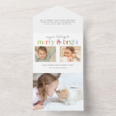 Invitation Tout En Un Joyeux coloré moderne et typographie brillante 2 p (À l'intérieur)