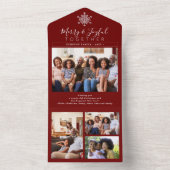 Invitation Tout En Un Joyeux et Joyeux ensemble 4 photo Noël rustique (À l'intérieur)