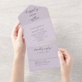 Invitation Tout En Un Joyeux Jour après un Mariage violet élégant (Déchirure)
