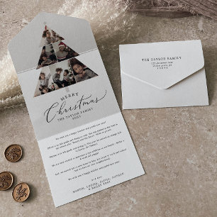 Invitation Tout En Un Joyeux Joyeux Arbre de Noël Multi Photo Holiday