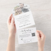 Invitation Tout En Un Joyeux Mariage pour toujours Code QR Photo Récepti (Déchirure)