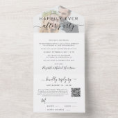 Invitation Tout En Un Joyeux Mariage pour toujours Code QR Photo Récepti (À l'intérieur)