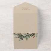 Invitation Tout En Un joyeux noël branche de vacances script (Dehors)