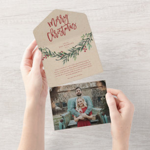 Invitation Tout En Un joyeux noël branche de vacances script