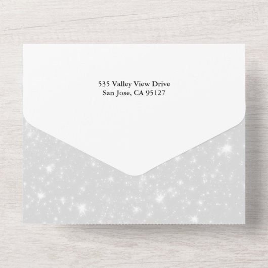 Invitation Tout En Un Joyeux Script avec Snowy Brushstroke 2 photo (Verso)