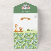 Invitation Tout En Un Jungle Safari mignonne Animaux sauvages Baby showe (Dehors)