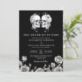 Invitation Tout en un jusqu'à la mort crâne gothique QR Code  (Debout devant)