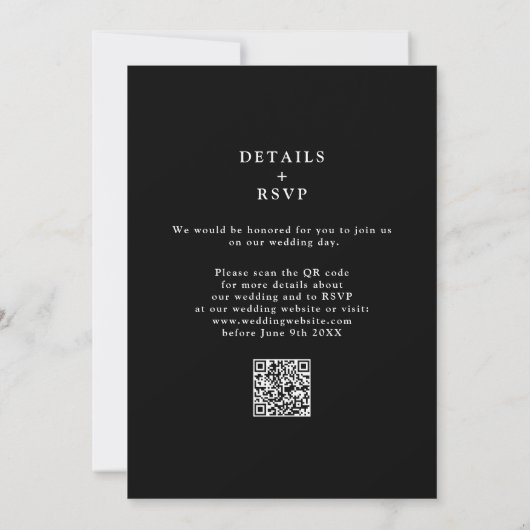 Invitation Tout en un jusqu'à la mort crâne gothique QR Code  (Dos)