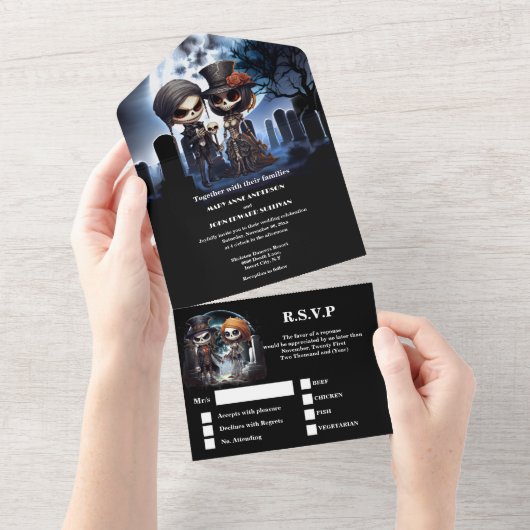 Invitation Tout En Un Jusqu'à la mort squelettes gothiques cadavre de ma (Déchirure)