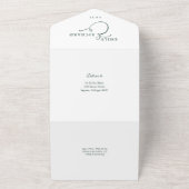 Invitation Tout En Un Just Love Elegant Script Émeraude Verte Mariage (Dehors)