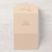 Invitation Tout En Un Just Love Modern QR Code Soft Peach Mariage (Dehors)