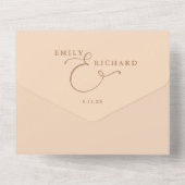 Invitation Tout En Un Just Love Modern QR Code Soft Peach Mariage (Verso)
