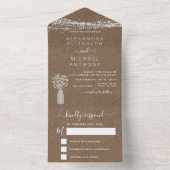 Invitation Tout En Un Kraft Papier String éclaire le Mariage du souffle  (À l'intérieur)