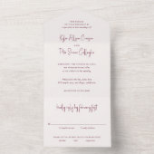 Invitation Tout En Un Kylee Bourgogne Traditionnel Mariage Élégant (À l'intérieur)