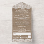 Invitation Tout En Un La collection de Mariages Burlap & Lace (À l'intérieur)