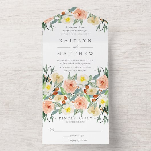 Invitation Tout En Un La collection de Mariages Spring Blossoms (À l'intérieur)