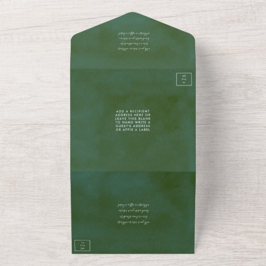 Invitation Tout En Un La Collection Mariage Verdure & Or (Dehors)