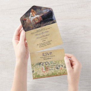 Invitation Tout En Un La Dame de Shallot Fairytale Mariage