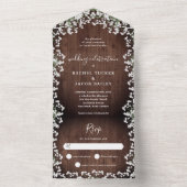 Invitation Tout En Un La respiration du bébé rustique sur le Mariage de (À l'intérieur)