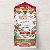 Invitation Tout En Un Lanterne rouge chinoise bâtiment ancien robe de ma (À l'intérieur)