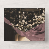 Invitation Tout En Un Lanterne russe Dusty rose mauve Mariage Rose (Verso)